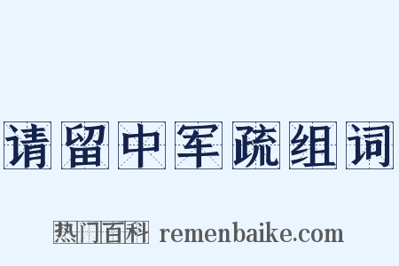 请留中军疏组词是什么意思的图片